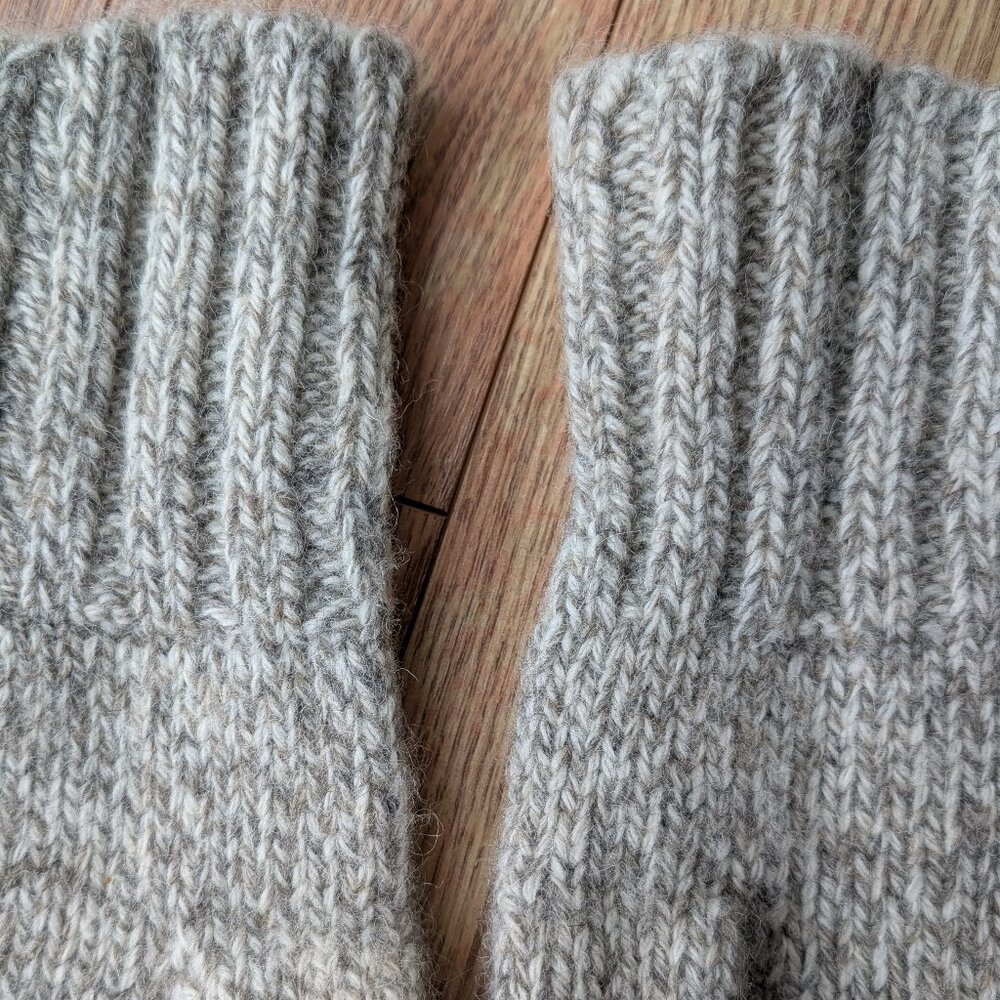 Wool gloves Men's gray color thick - Picture 3 of 4
